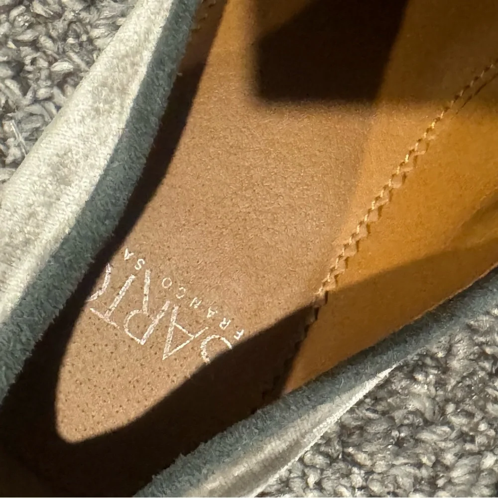Franco Sarto Grey Velvet Studded Loafers